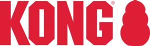 Logo de la marque Kong , avec le mot KONG écrit en rouge