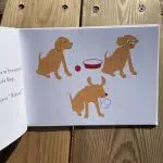 Photo d'illustration du tome 1 du livre Atchoum, avec 3 dessin d'un labrador beige assis
